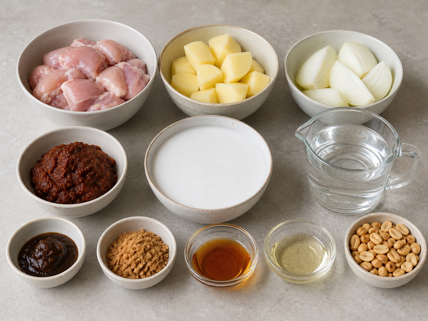 泰式馬沙文咖喱雞 — ingredients overview