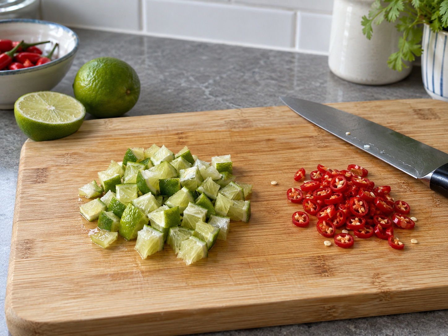 Thai Miang Kham Leaf Wraps — Dice lime chilli