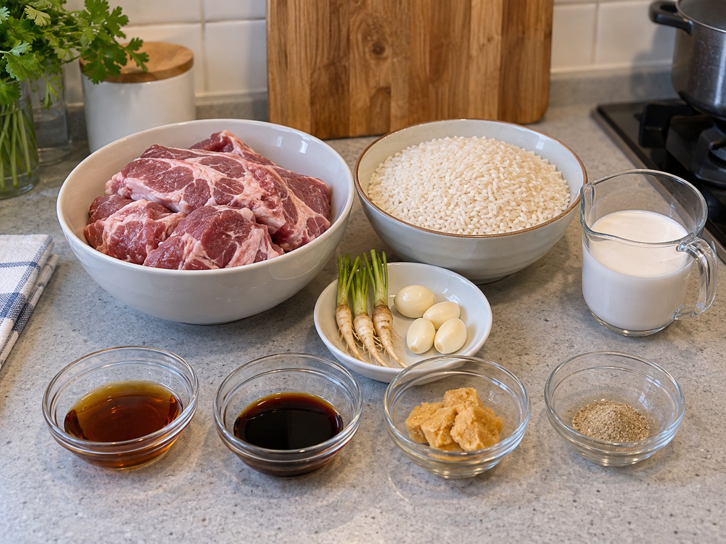 Moo Ping Thai dengan Ketan — bahan