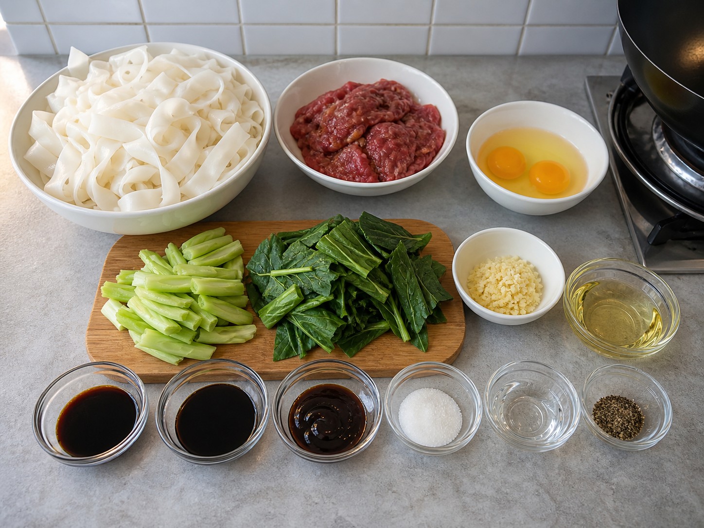 泰式豉油炒河粉 — 材料總覽