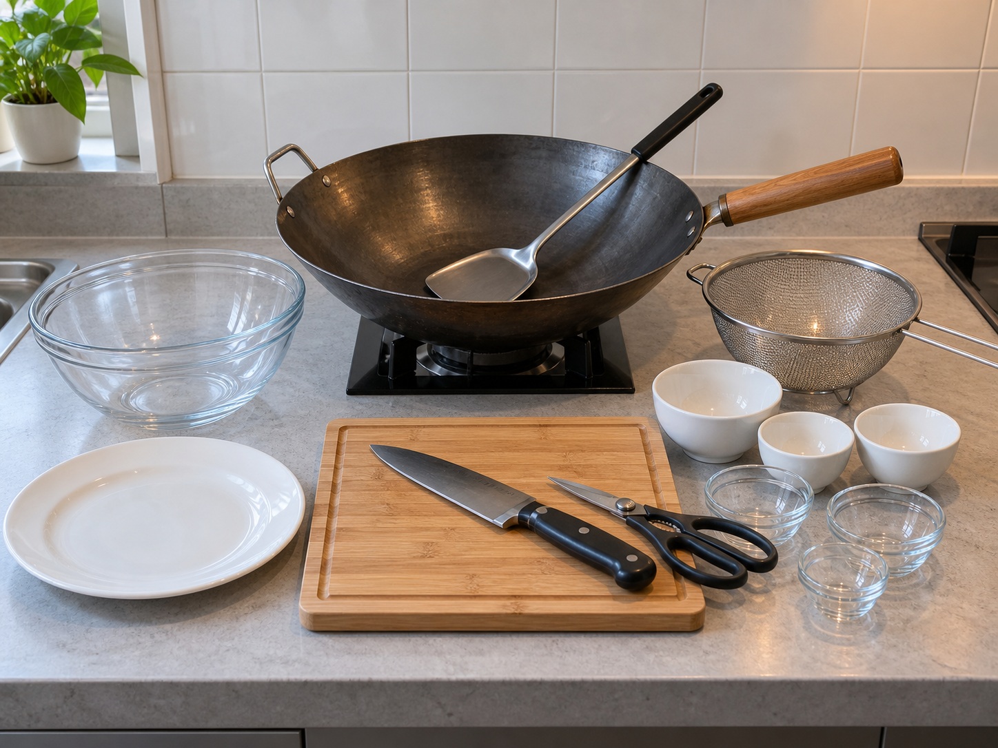 Pad Woon Sen Telur dan Sayur Thailand — peralatan