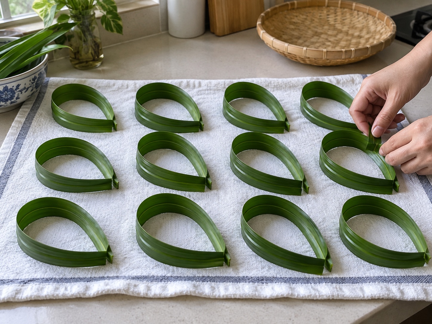 Thai Pandan Chicken — Wash and dry pandan