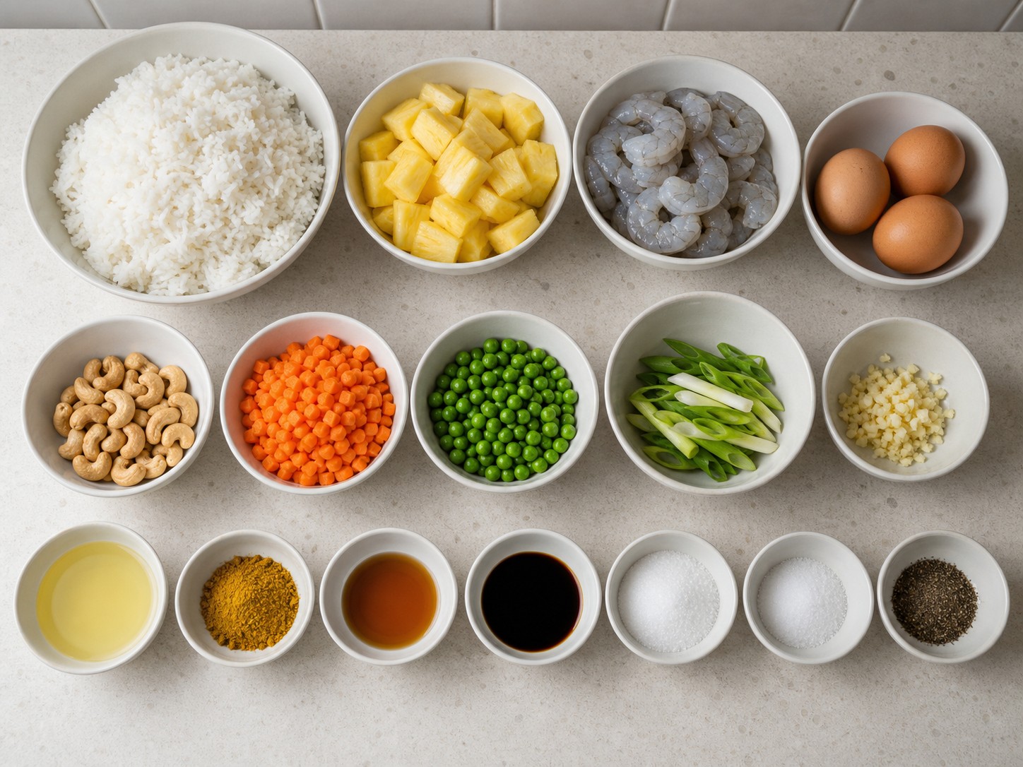 泰式菠蘿炒飯 — 材料總覽