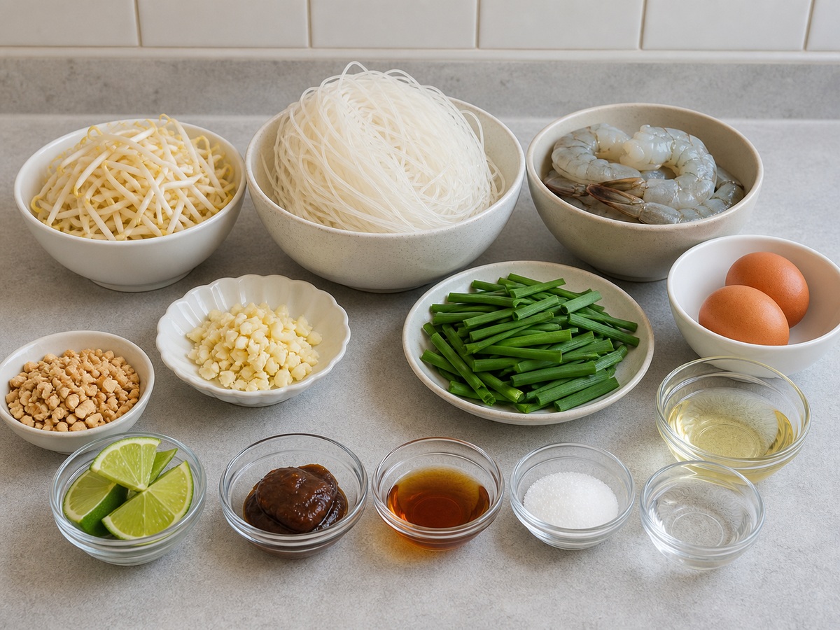 Pad Thai na may Hipon complete ingredient overview