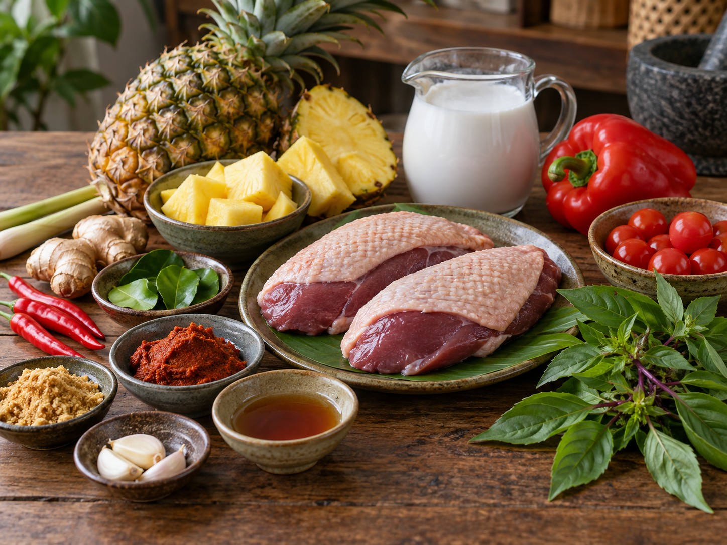 Thai Red Curry Duck with Pineapple — ingredients