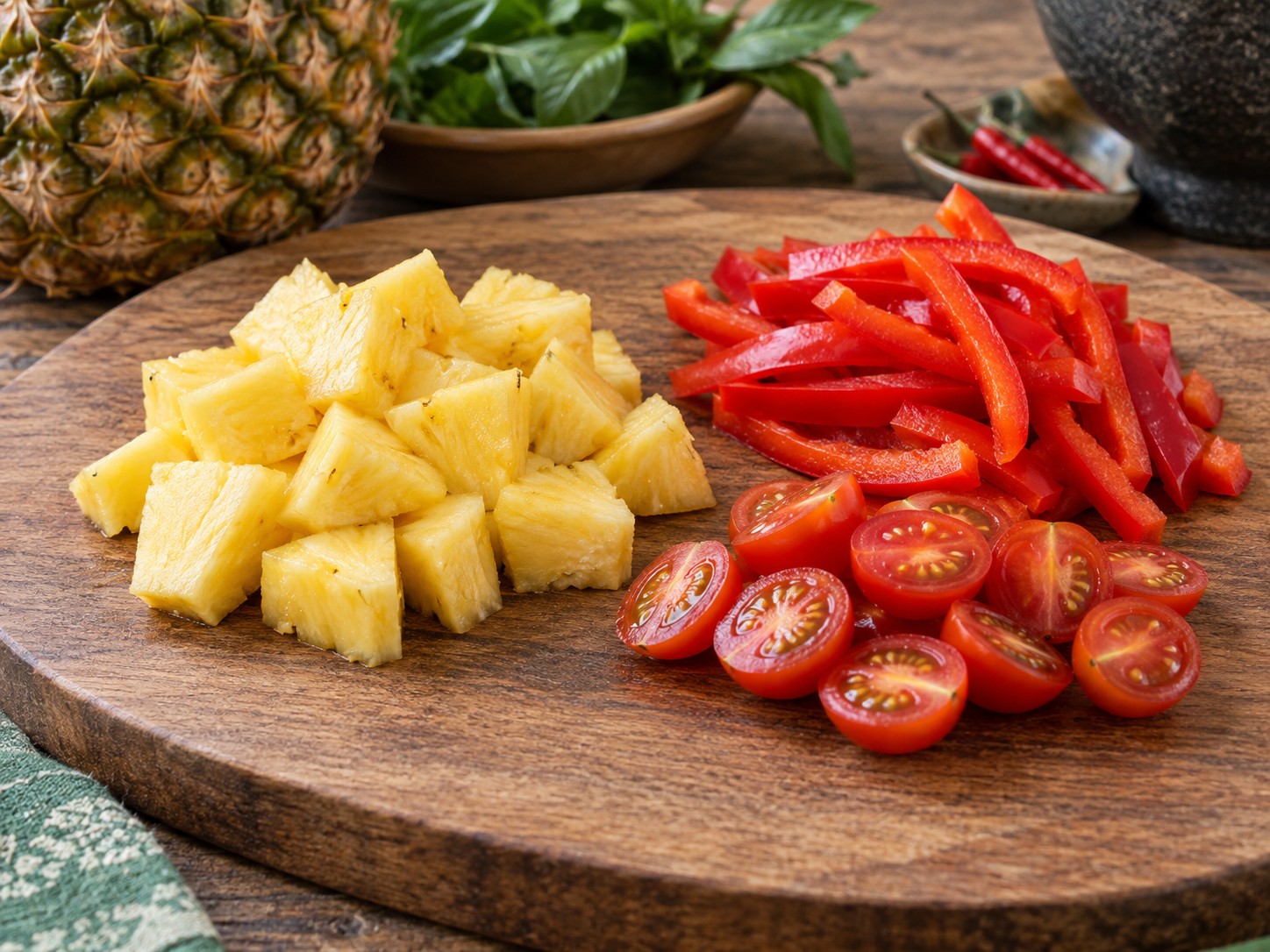 Thai Red Curry Duck with Pineapple — Cut the produce