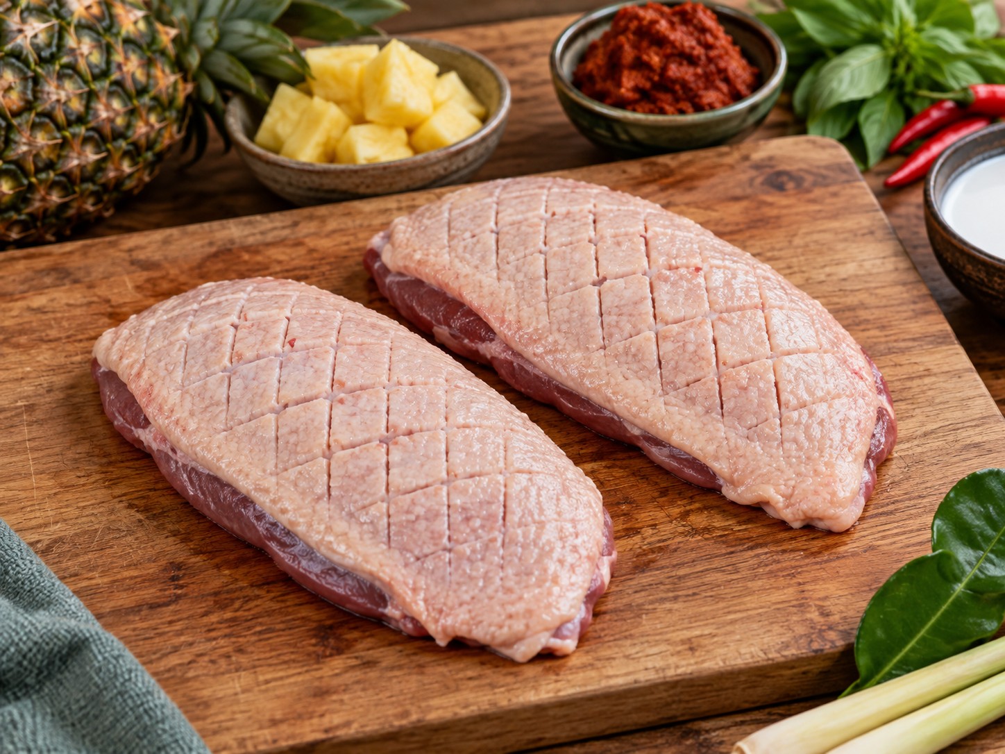 Thai Red Curry Duck with Pineapple — Prepare the duck
