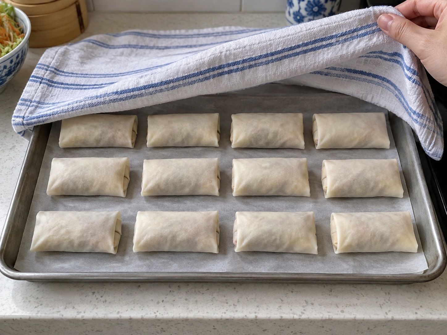 Thai Vegetable Spring Rolls — Rest the rolls