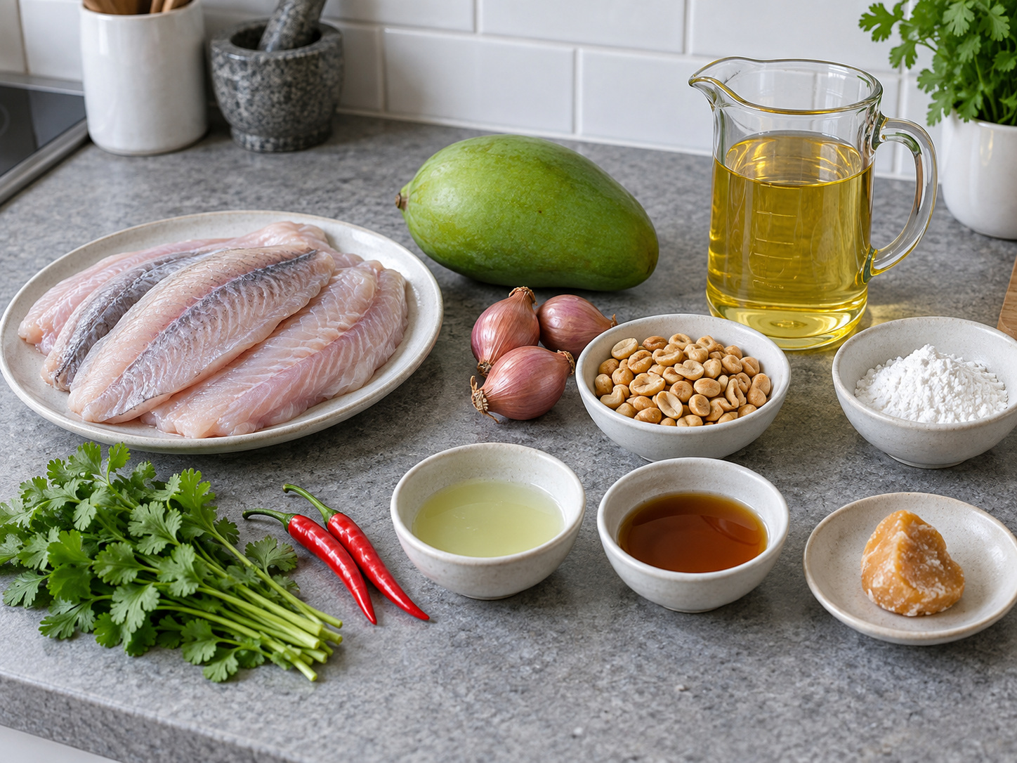 泰式脆鯰魚沙律 — 材料