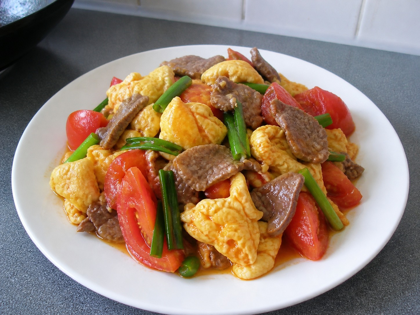 鮮茄滑蛋牛肉 Stir-fried Beef with Tomato and Soft Scrambled Eggs