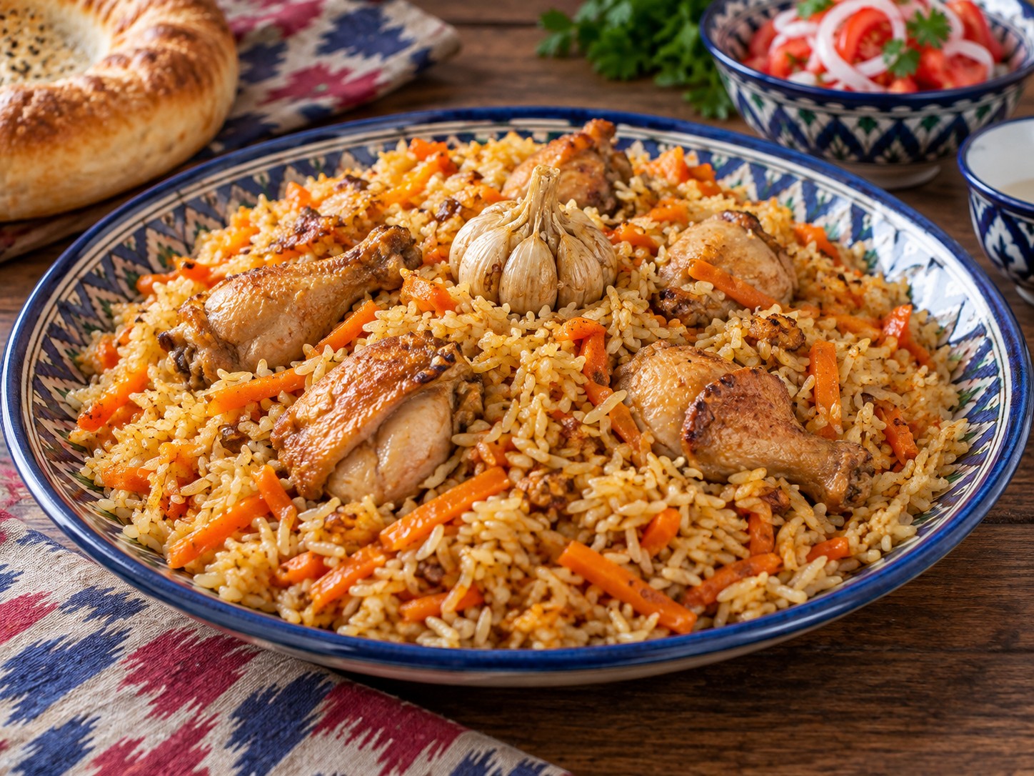 Uzbek Chicken Plov — natapos na ulam