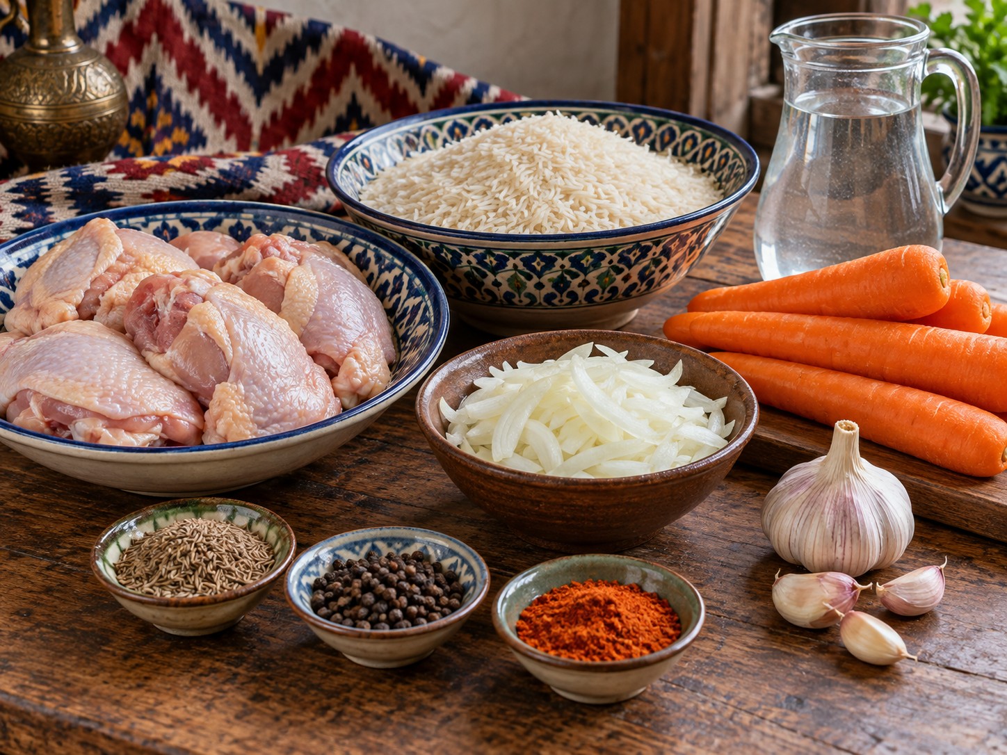 Uzbek Chicken Plov — mga sangkap