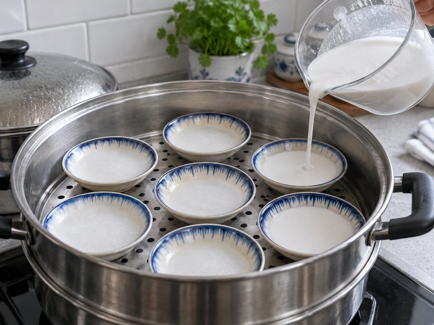 Vietnamese Bánh Bèo Steamed Rice Cakes — Steam cakes