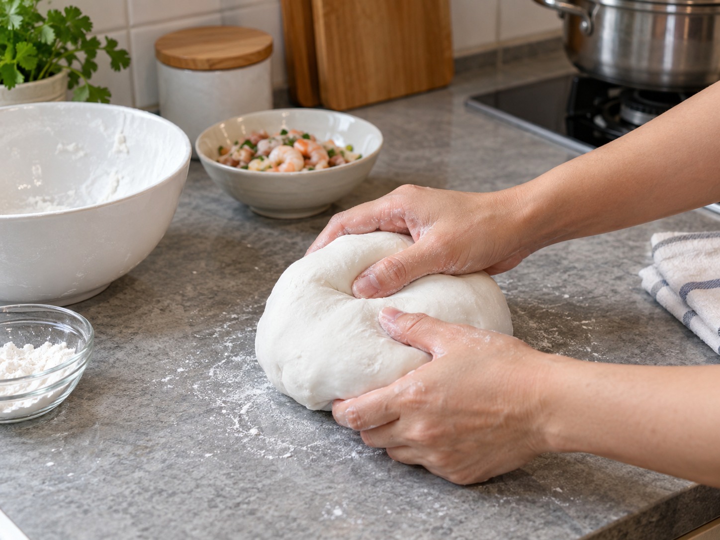 Dumpling Tapioka Vietnam Isi Udang dan Babi — Uleni sampai halus