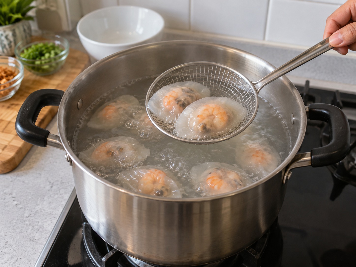 Dumpling Tapioka Vietnam Isi Udang dan Babi — Masak sampai bening