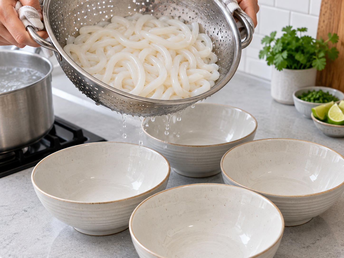 Vietnamese Bánh Canh Cua na Makapal na Noodles at Alimango — Lutuin ang makapal na noodles