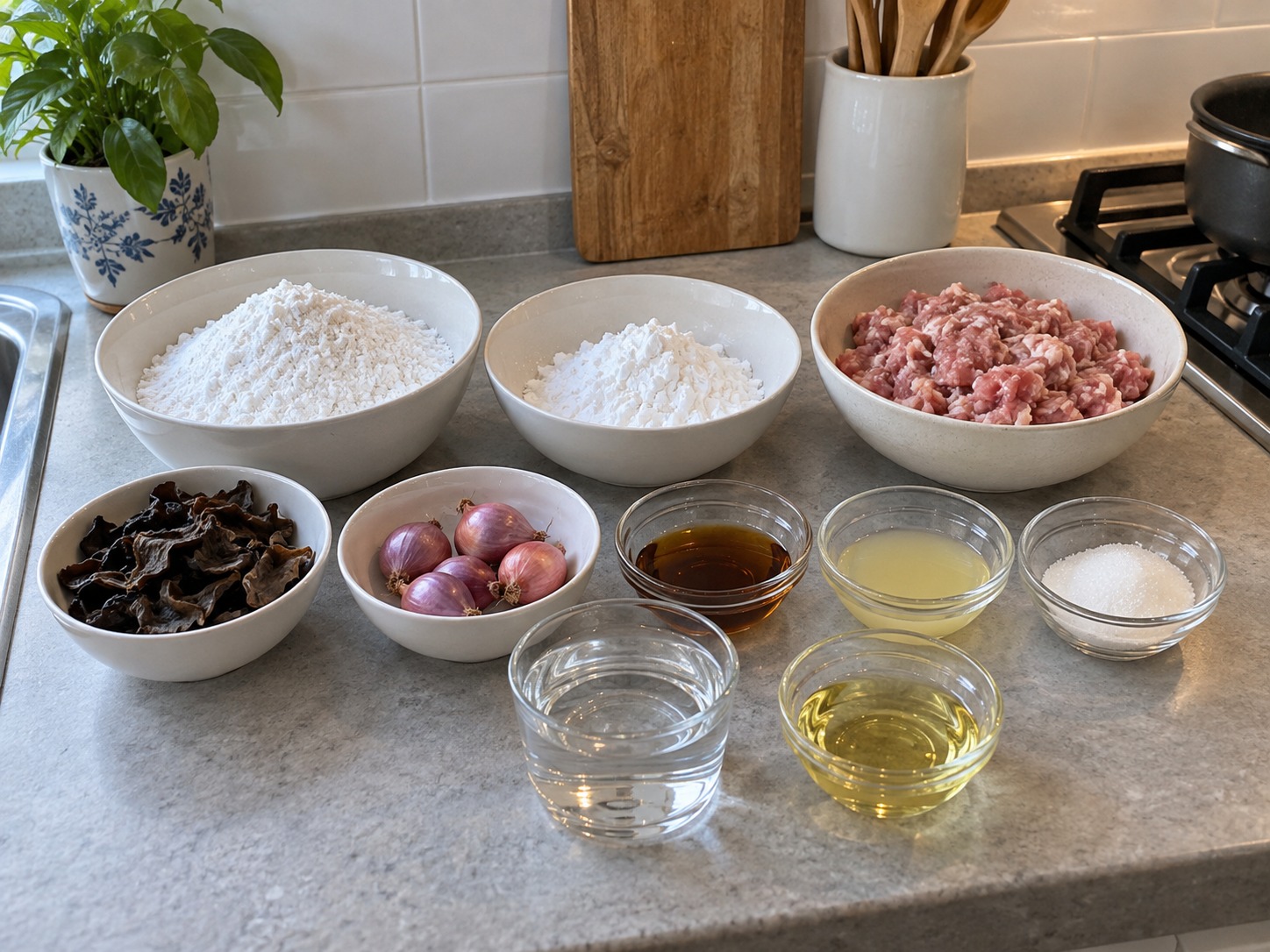 Vietnamese Banh Duc Man — ingredients