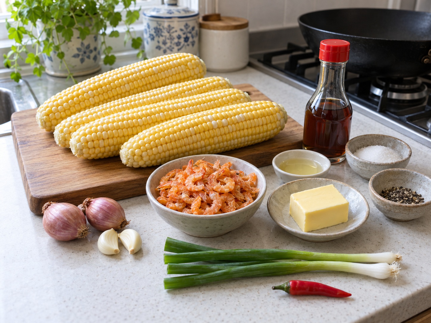 Jagung Tumis Udang Vietnam — bahan