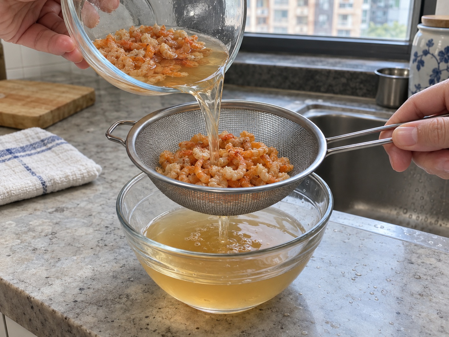 Jagung Tumis Udang Vietnam — Lunakkan udang kering