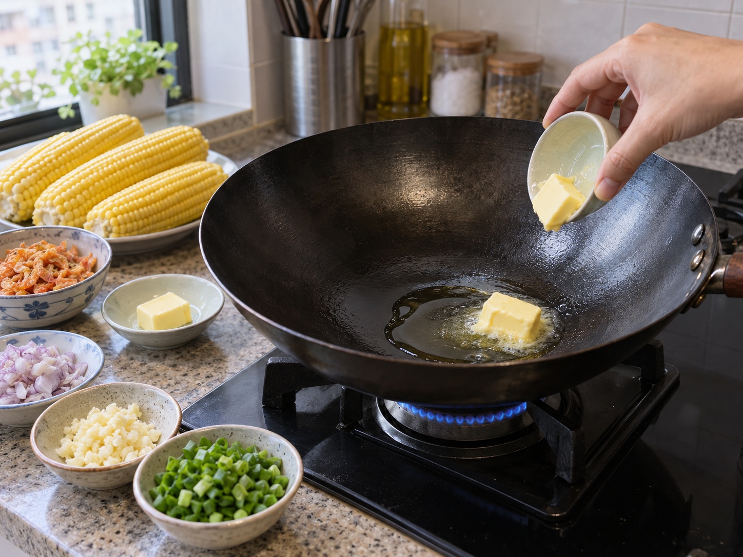 Jagung Tumis Udang Vietnam — Panaskan wajan