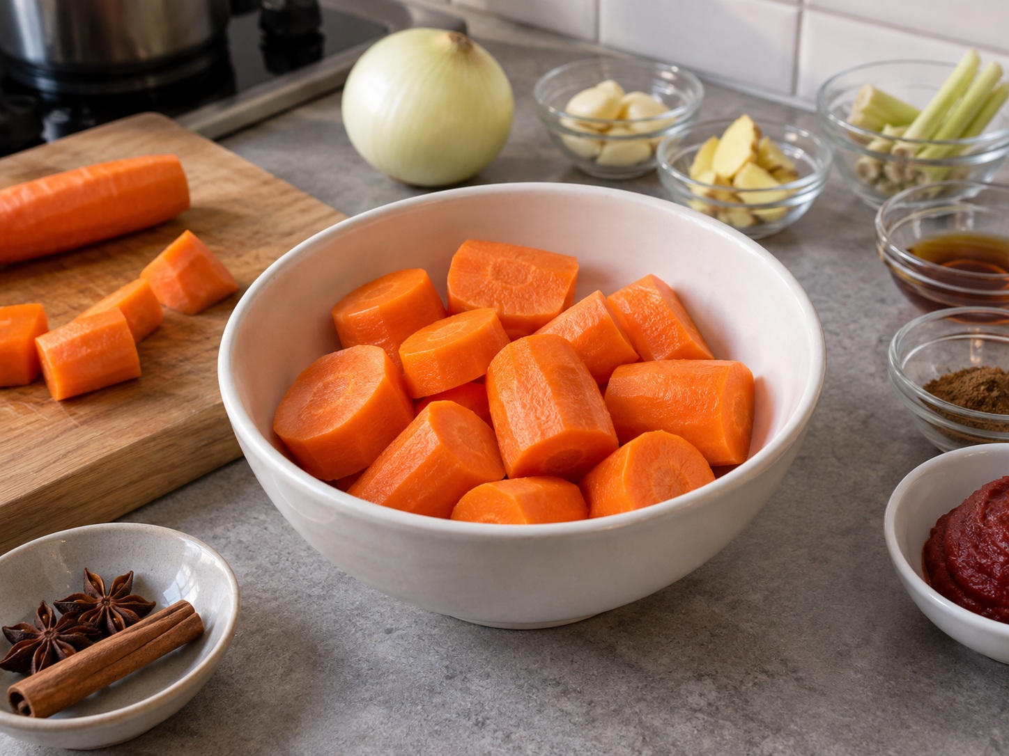 Bo Kho Sapi dan Wortel Vietnam — Potong wortel