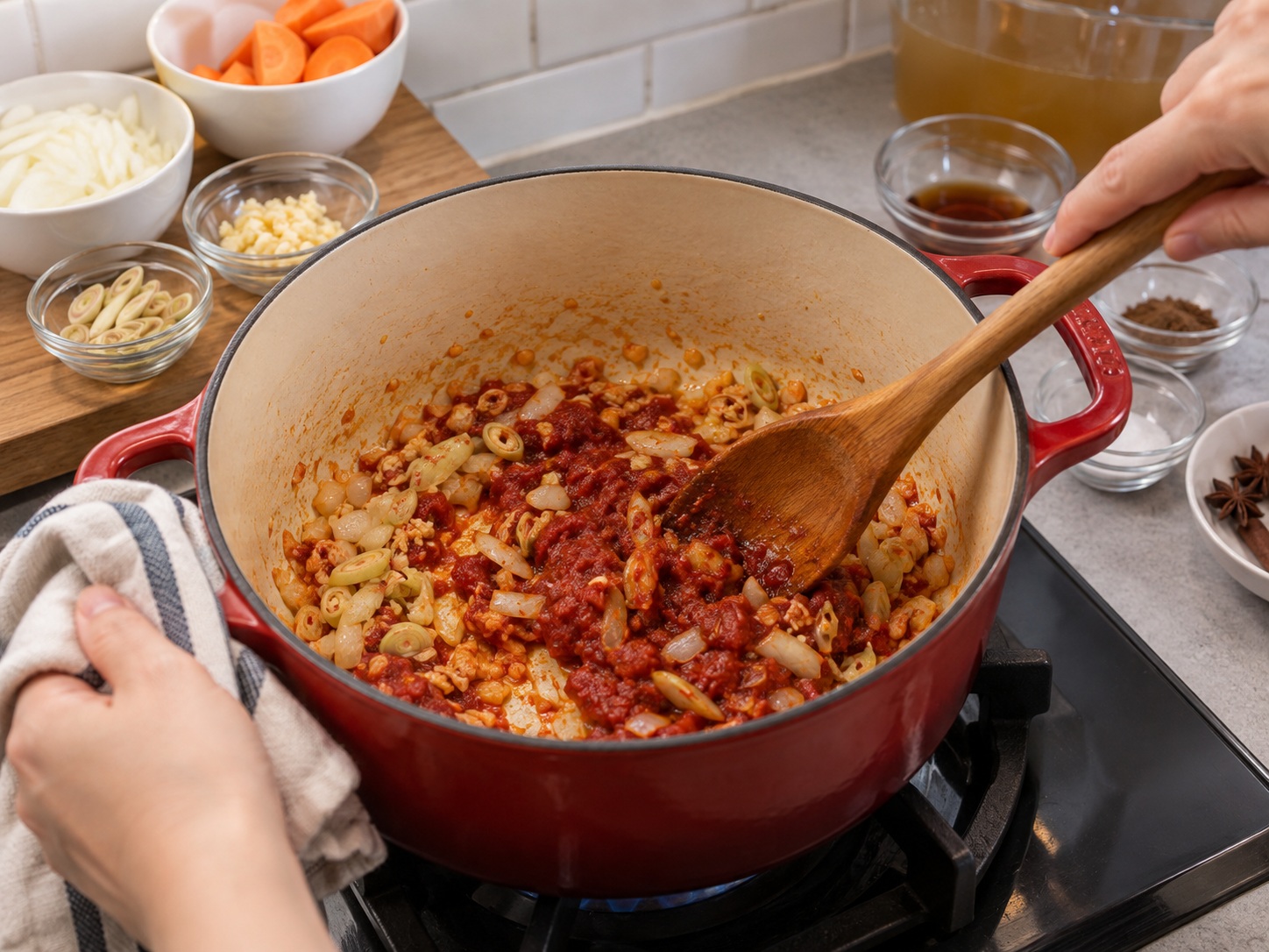 Bo Kho Sapi dan Wortel Vietnam — Tumis dasar kuah