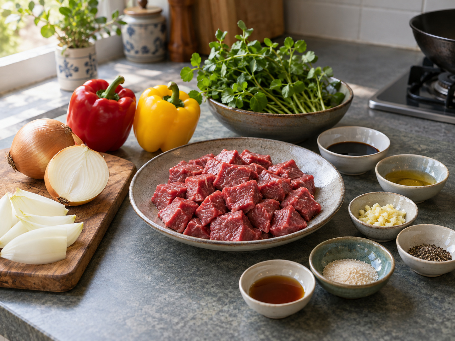 Vietnamese Shaking Beef — mga sangkap