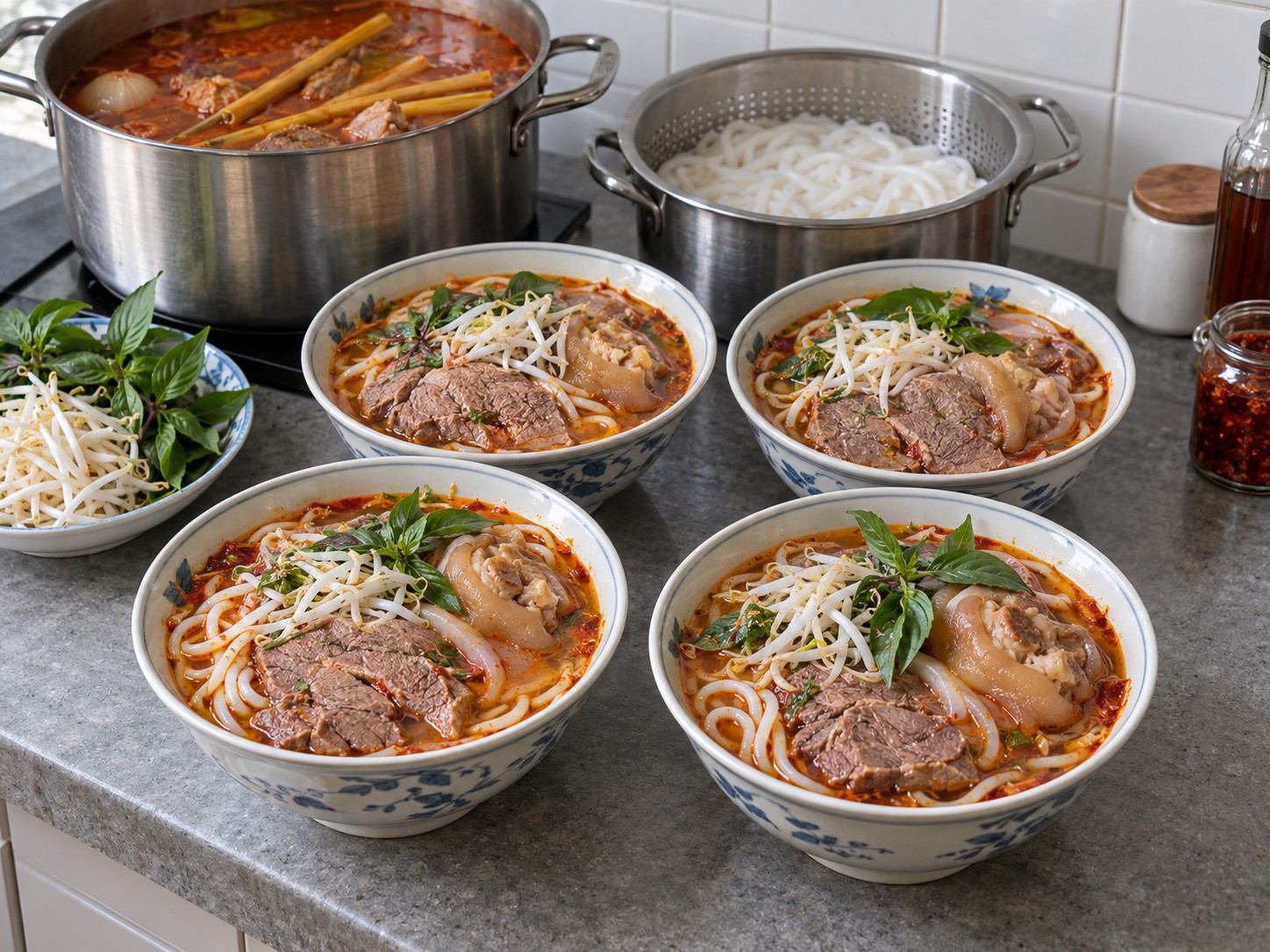 Bun Bo Hue Vietnam — hidangan selesai