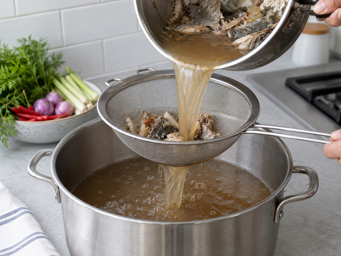Vietnamese Bún Mắm na Bihon at Sabaw ng Buro na Isda — Salain ang tinik