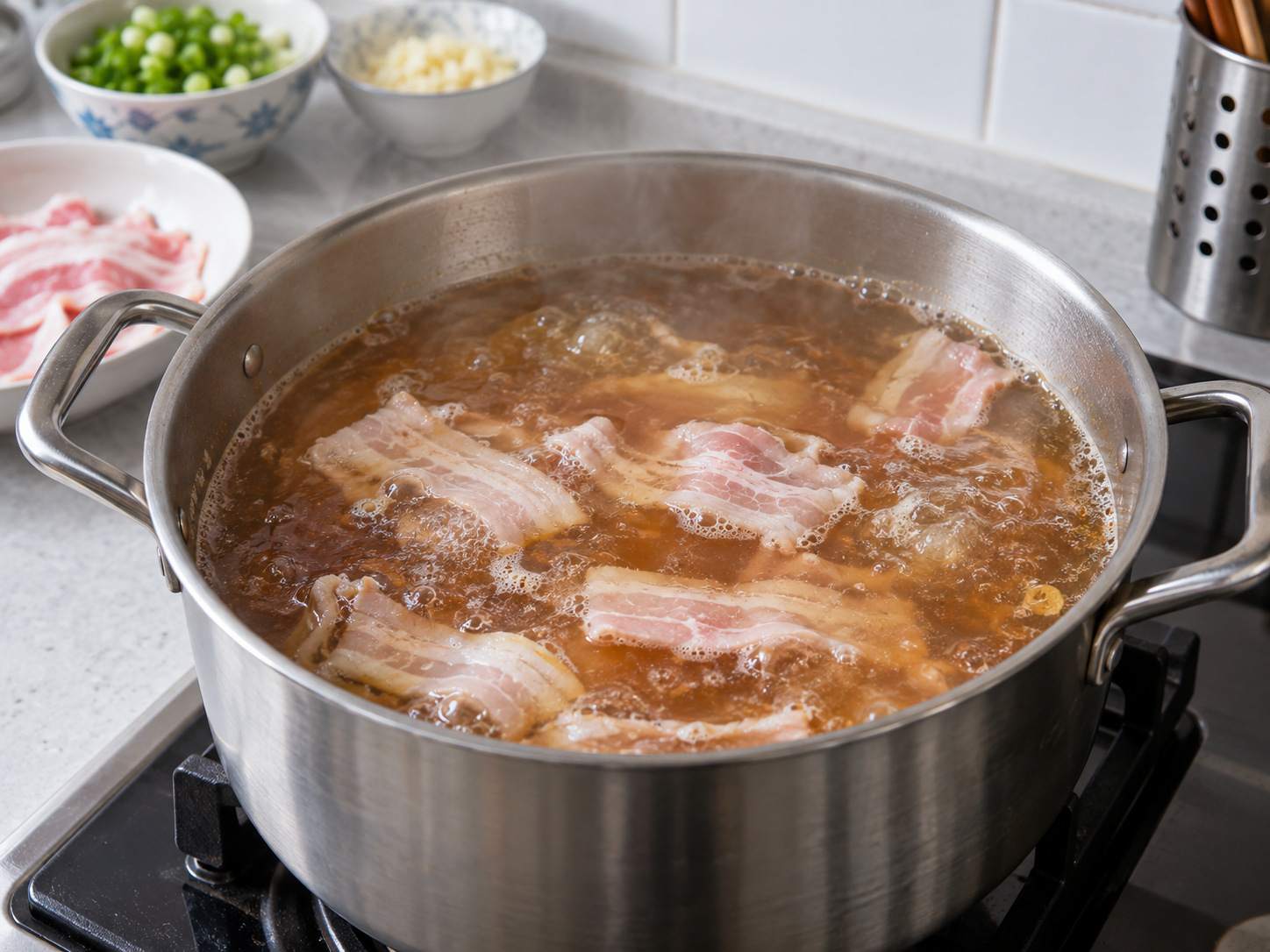 Vietnamese Bún Mắm na Bihon at Sabaw ng Buro na Isda — Pakuluan ang baboy