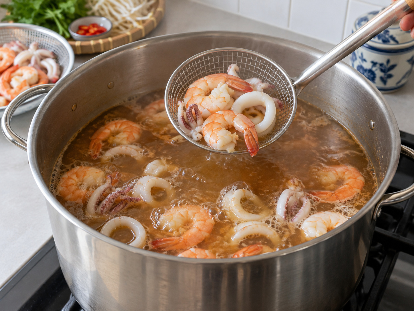 Vietnamese Bún Mắm na Bihon at Sabaw ng Buro na Isda — Lutuin ang lamang-dagat