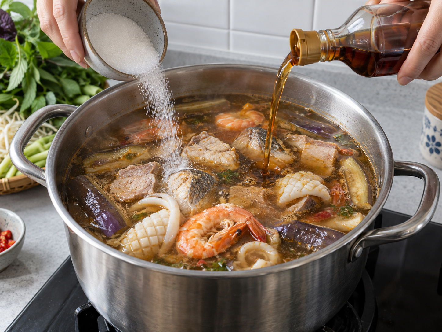 Vietnamese Bún Mắm na Bihon at Sabaw ng Buro na Isda — Timplahan ang sabaw