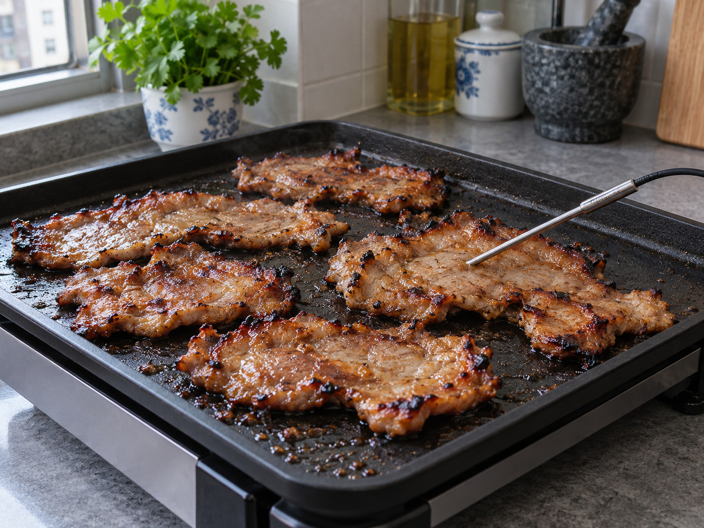 越南烤肉米粉 — 兩面煎至微焦,中心達75°C並保持最少30秒