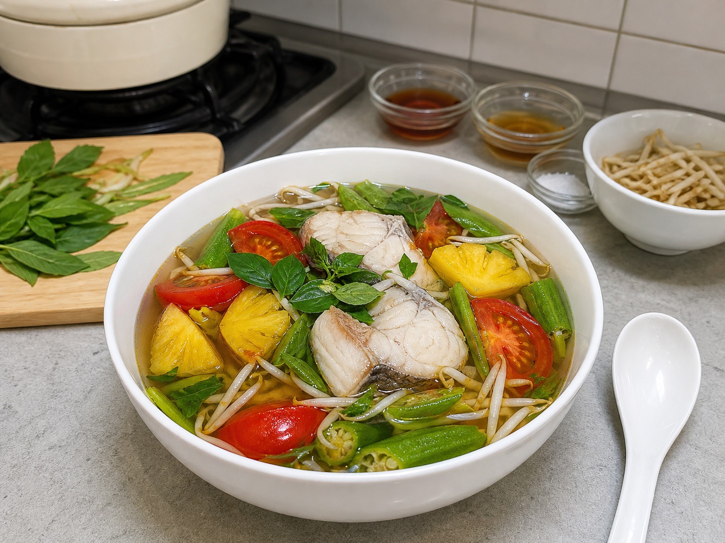 越南羅望子菠蘿魚湯 — 完成菜式