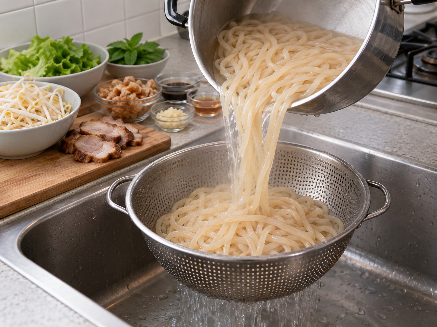 Cao Lau Hoi An — Masak hingga matang lalu tiriskan