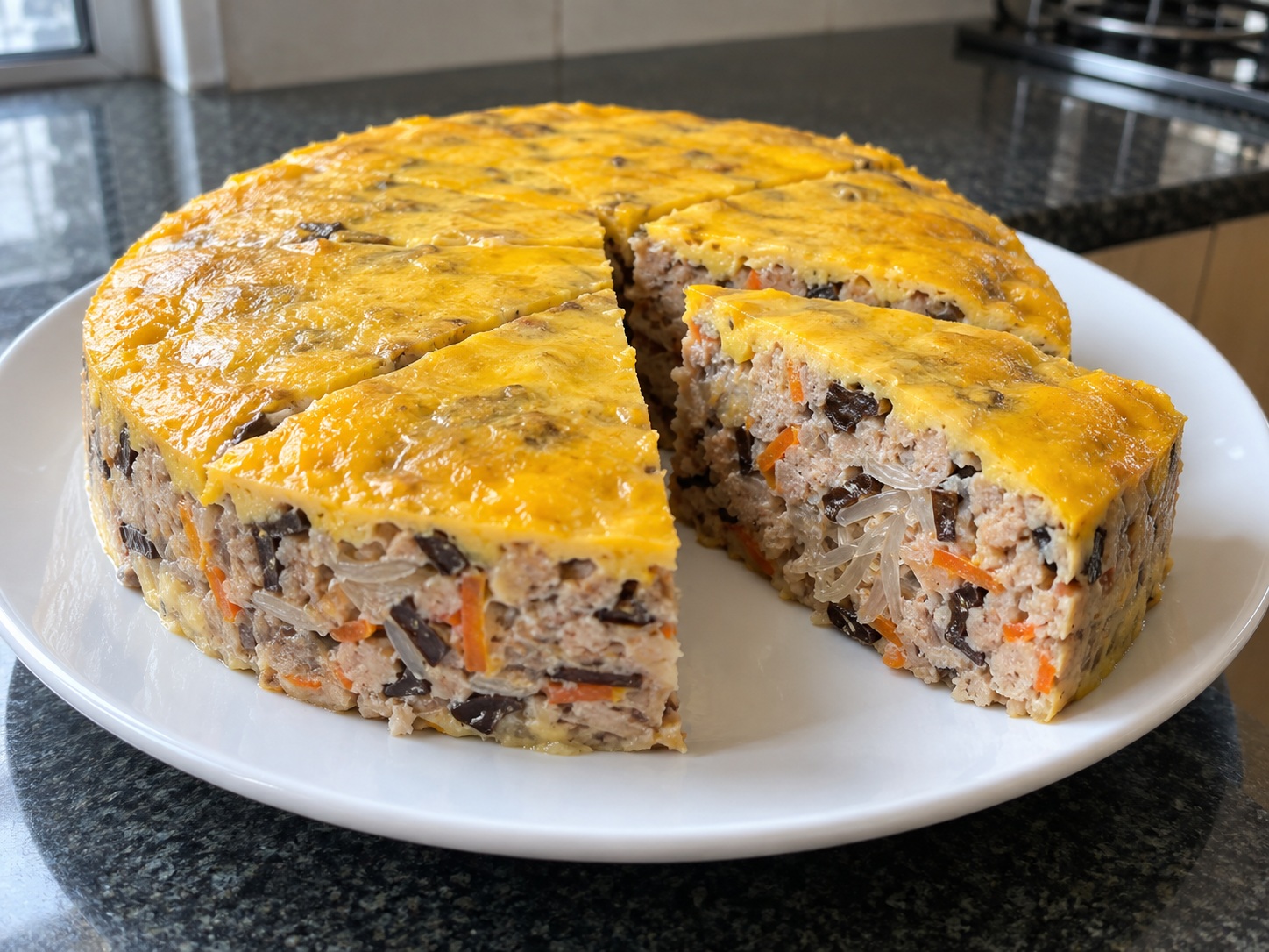 Pinasingawang Meatloaf na May Itlog ng Vietnam — natapos na ulam