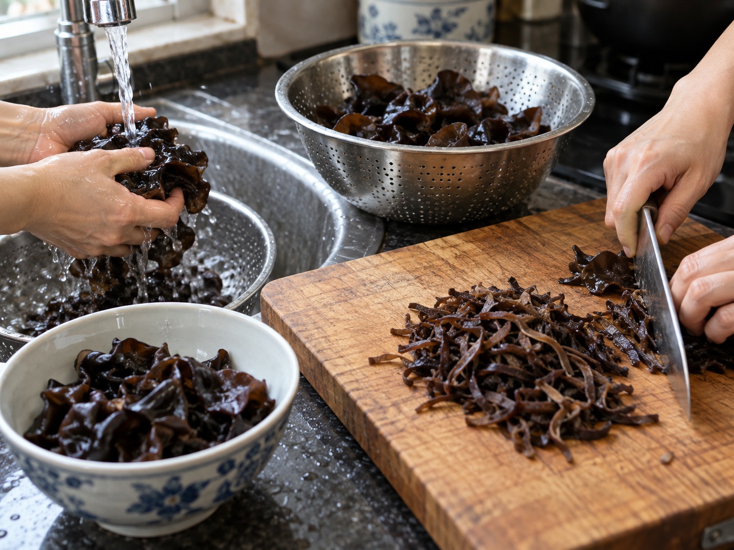 Pinasingawang Meatloaf na May Itlog ng Vietnam — Ibabad ang wood-ear mushroom