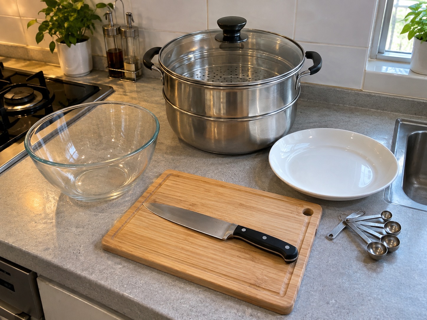 Vietnamese Xoi Man Savoury Sticky Rice — tools