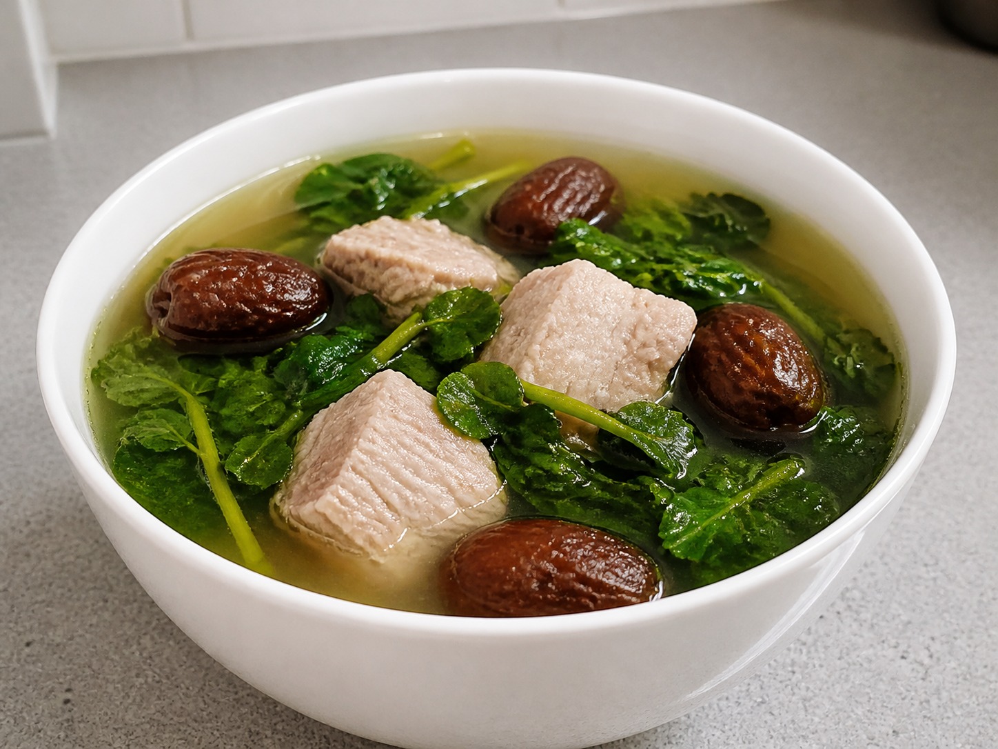 西洋菜蜜棗瘦肉湯 Watercress Honey Date Lean Pork Soup