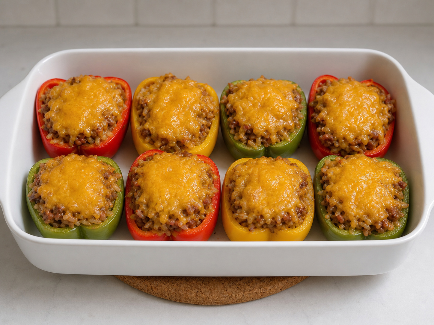 Western Baked Beef and Rice Stuffed Peppers: Rest and serve