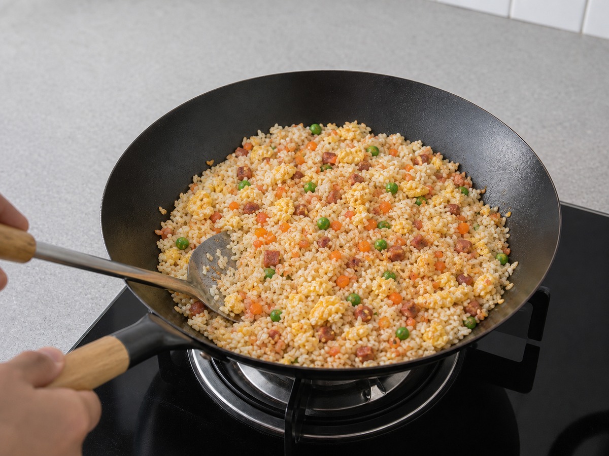 Nasi Goreng Yangzhou โ langkah 10: Goreng hingga merata
