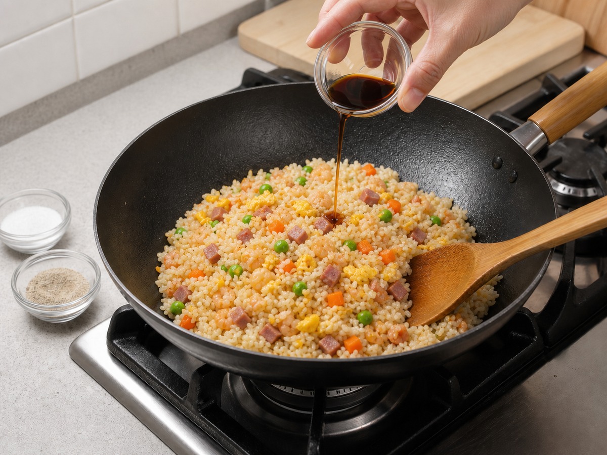 Nasi Goreng Yangzhou โ langkah 11: Sesuaikan rasa