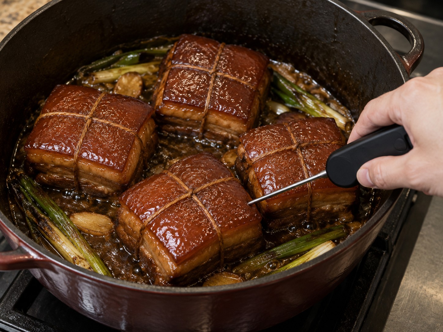 東坡肉 — 10. 確認肉已熟透,中心至少63°C。