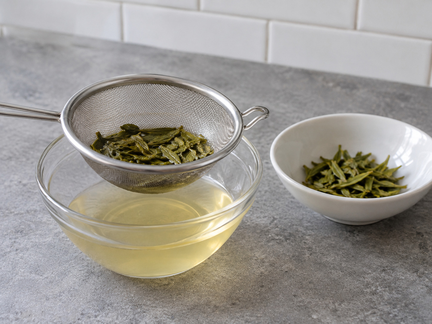 龍井蝦仁 — 分茶湯與葉