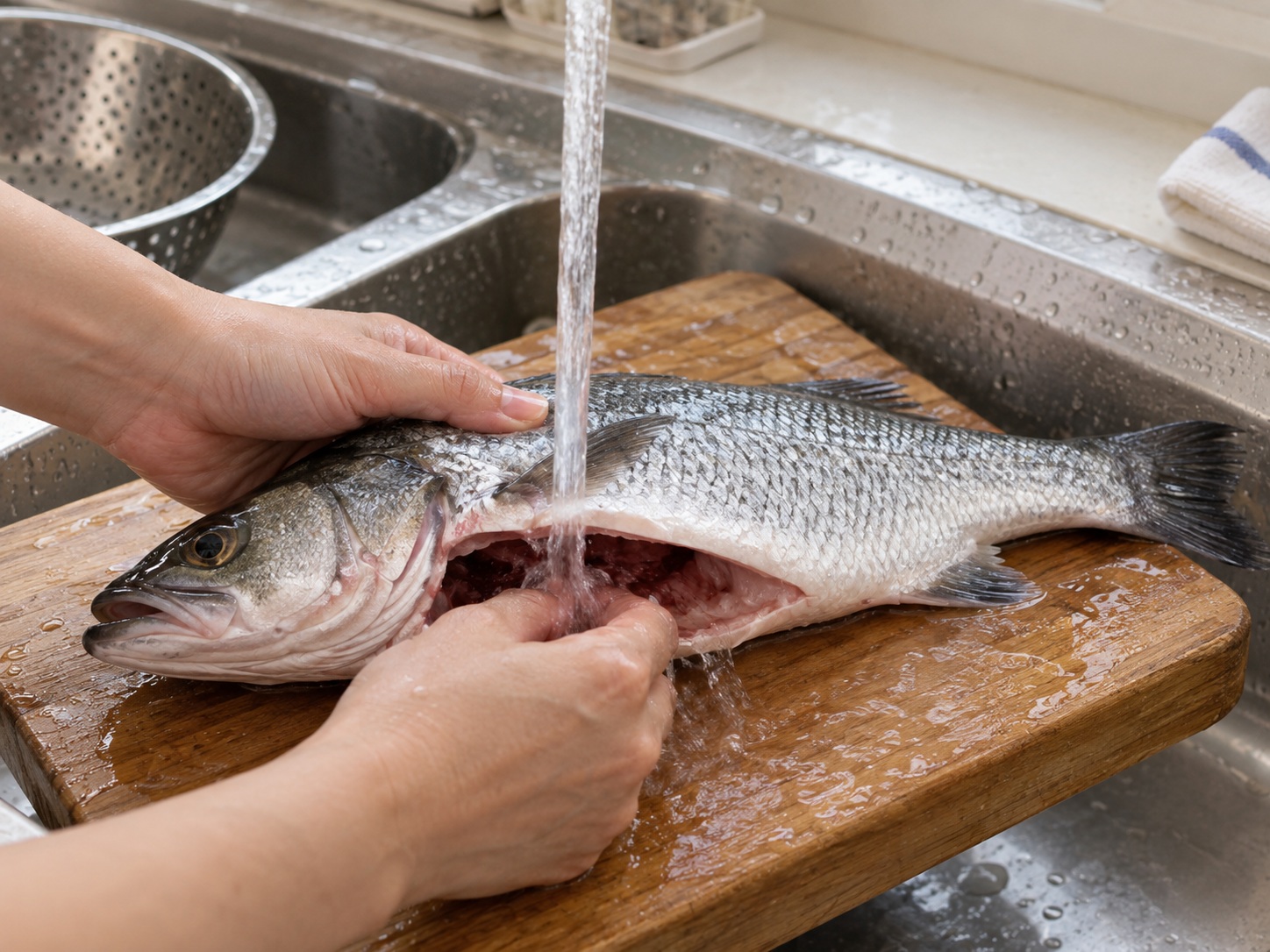 西湖醋魚 — 鱸魚刮鱗去腮去內臟